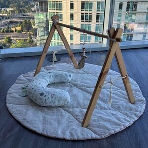 Wooden Baby Play Gym with Soft Mat